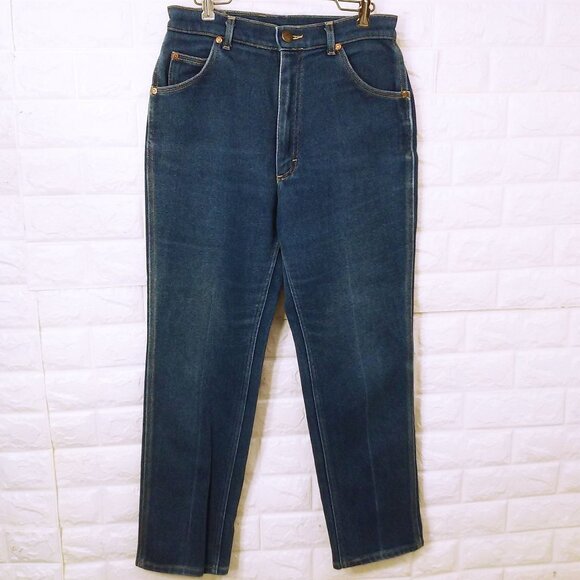Vintage 80s Lee USA-Made Denim Mom Jeans 14-Petite 30x30 Hi-Rise 5-Pocket Dark - Picture 2 of 11